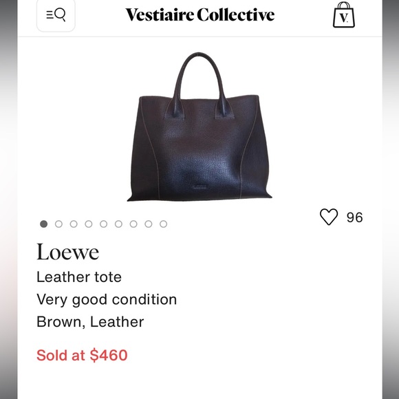 Loewe Black Vintage Leather Tote with Gold Hardware - Picture 9 of 11